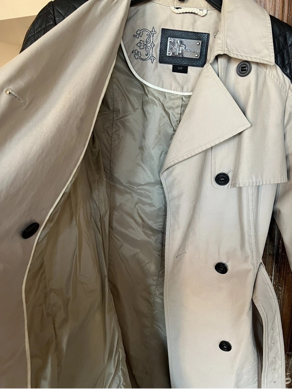 Mackage Lilith Trench Coat Leather Shoulders S - Picture 4 of 14